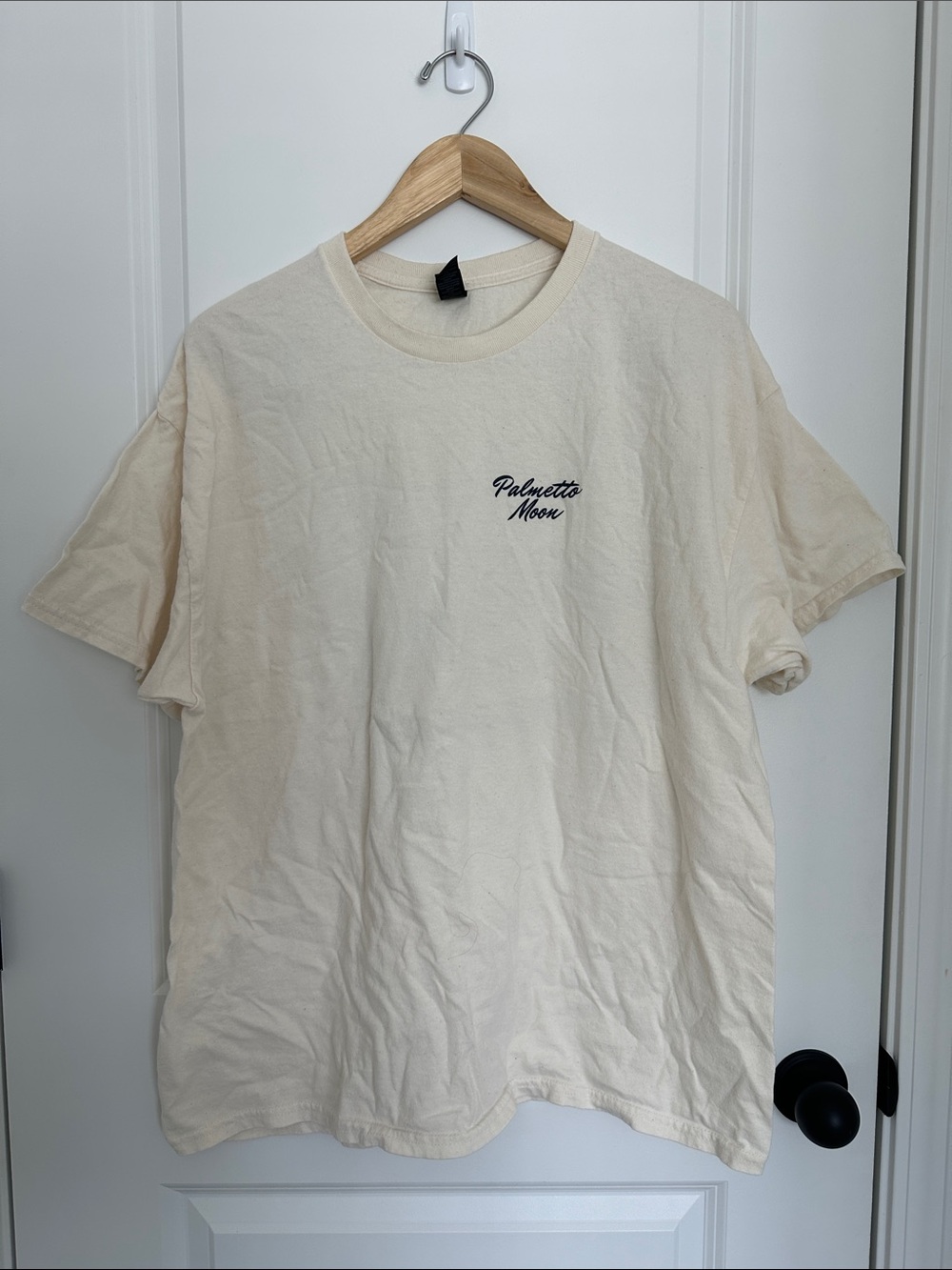 Palmetto Moon Men’s Crewneck Coastal Graphic Tshirt Cream XL